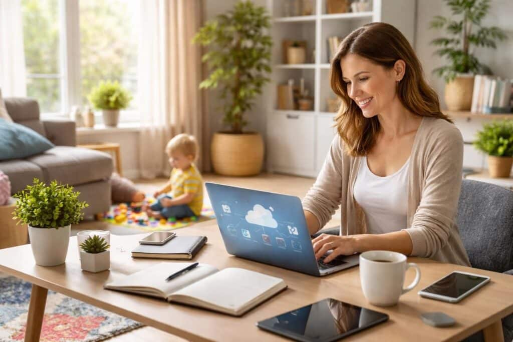 découvrez comment les mamans peuvent travailler efficacement depuis chez elles grâce aux solutions cloud, alliant flexibilité et productivité au quotidien.